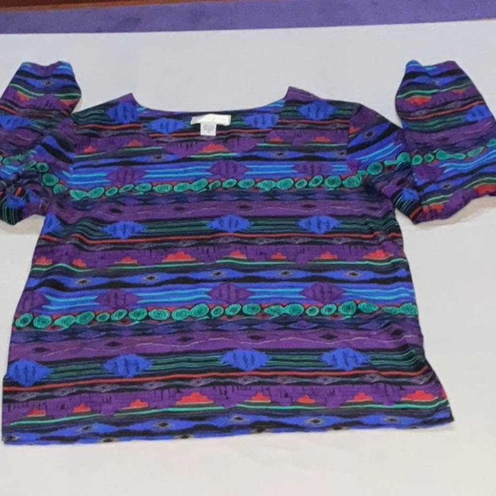 Spenserjeremy 100% Silk Size 10 Pull-Over Blouse L/S Vintage